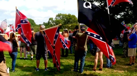 (Clip 11 of 13) Confederate flag supporters Video stock 54398080