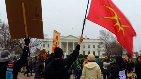 (Clip 2 of 2) American Indians protest Keystone XL Pipeline Video stock 45591309