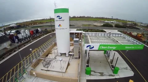(Clip 2 of 2) Clean Energy Gas Station Stock Footage 45446331