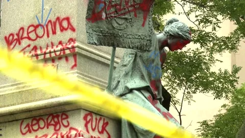 Clip 3 of 5, Confederate Statue destroyed in Washington, DC Video stock 133274463