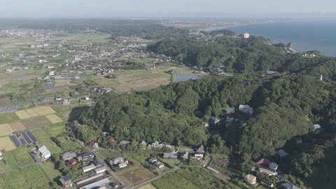 Clip 3 - Panoramic Aerial View of Isumi City on the Sotobo Coast, Chiba Stock Footage 317247775