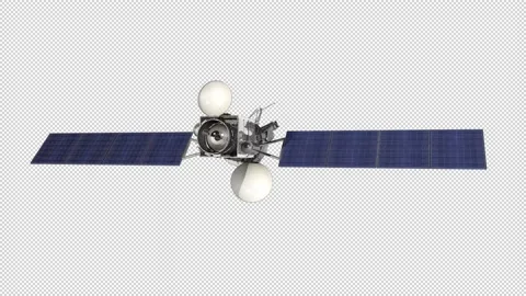 Clip of a 3d rendered Satellite with alpha channel Stock Footage 234830763