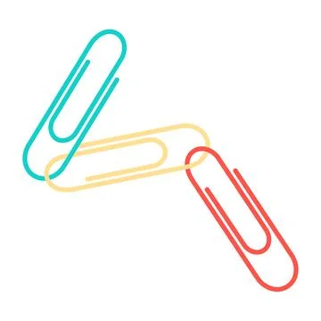 Clip Art Isolated Elements Set, Paper Clips Chain, Back to School Stockillustratie