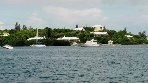A clip of Bermuda sound.  Stock Footage 245454796