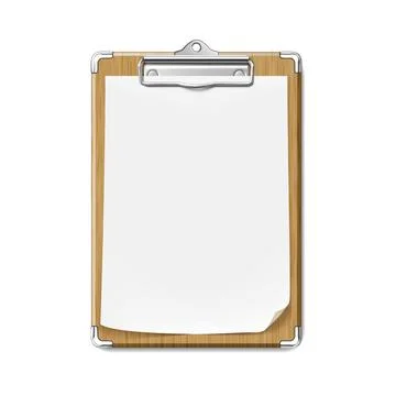 Clip Board With Blank Paper Sheet Attached Vector 스톡 일러스트