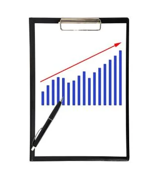 Clip board with chart Stock Illustration