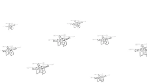 Clip of cartoon quadcopters Stock Footage 72145768