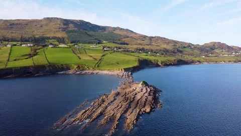 Clip of cliffs and rock formations in the ocean Stock Footage 272605178