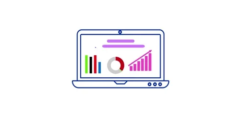 Clip Data analysis 4k animation in laptop Stock Footage 258432101