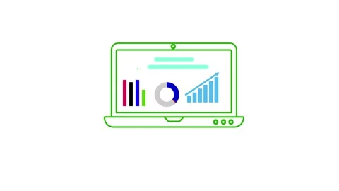 Clip Data analysis 4k animation in laptop Stock Footage 258432106