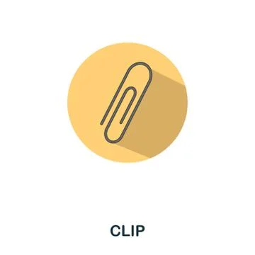 Clip flat icon. Premium style flat icon design. UI. Illustration of clip flat Stock Illustration