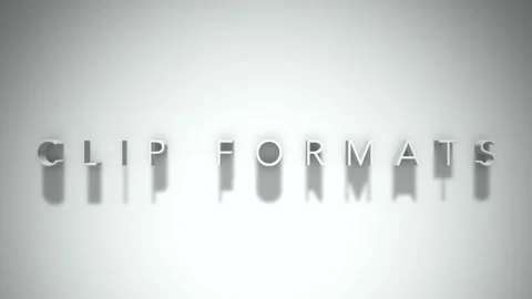 Clip formats 3D title animation white text on a white background Stock Footage 299428772
