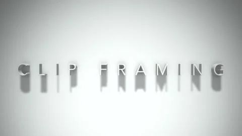 Clip framing 3D title animation white text on a white background Stock Footage 299428758