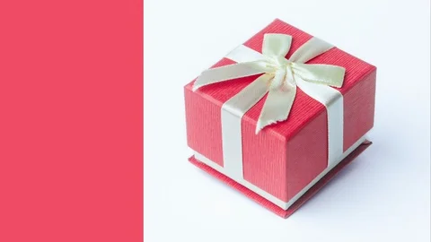 Clip with gift box in the foreground with empty space 스톡 동영상 125824310