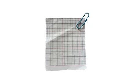 Clip holding a graph paper sheet with grid lines Stock Illustration