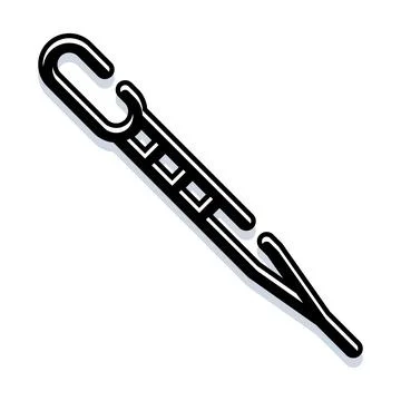 Clip hook tool black and white minimalist icon イラスト素材