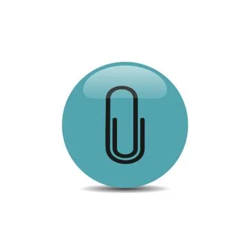 Clip icon on blue button Stock Illustration