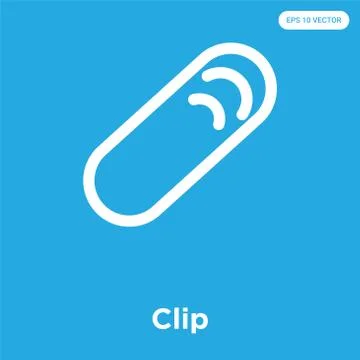 Clip icon isolated on blue background Free Stock Illustration