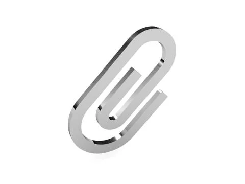 Clip icon over white background. Concept 3D illustration. Illustrazione stock