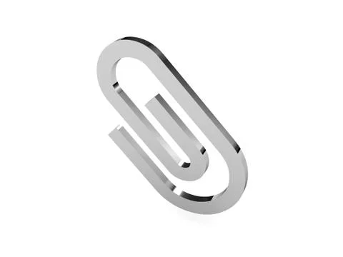 Clip icon over white background. Concept 3D illustration. Stock Illustration