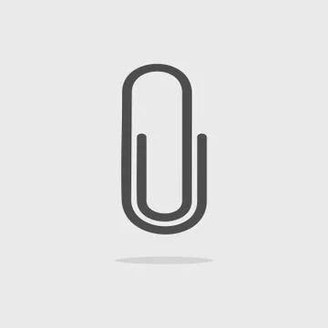 Clip icon with shade on grey background Stock Illustration