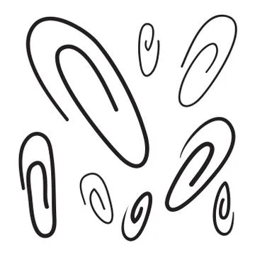 Clip icons set vector line doodle symbols.. Stock Illustration