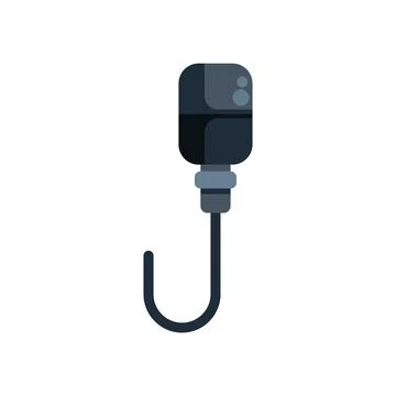 Clip on lapel microphone with wire hanging down Stock Illustration