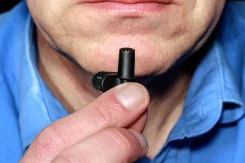 Clip microphone in the hand Stock Photos