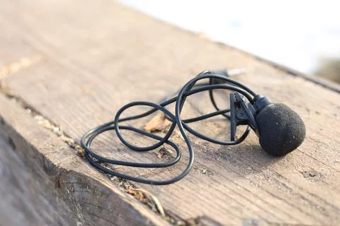 Clip-on microphone, Lapel mic with cable Foto stock