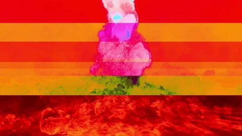 Clip montage of a multicoloured splash screen of flowing lava for dynamic music. Stock Footage 239223762