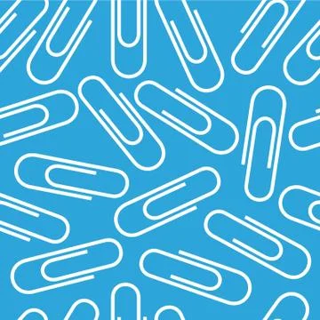 Clip Office Accessory Pattern Background. Vector Illustrazione stock