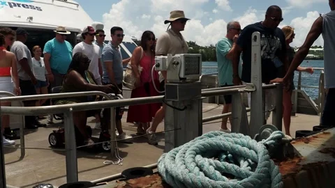 A clip of people getting off the Ferry. Stock Footage 247195841