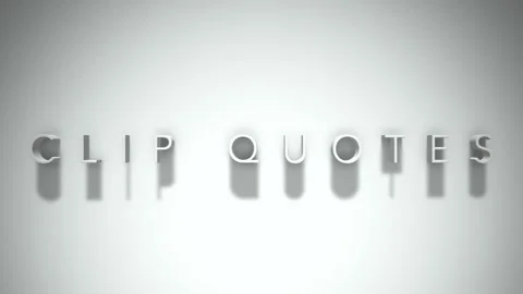 Clip quotes 3D title animation with shadows on a white background Stock Footage 296919808