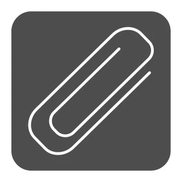 Clip solid icon. Paperclip in frame, clinch for binding documents symbol, glyph イラスト素材
