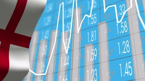 On clip start waving white flag overlapping chart while jagged line tracing Stock Footage 334743883