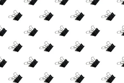 Clip stationery on a white background. Pattern Stockfoto's