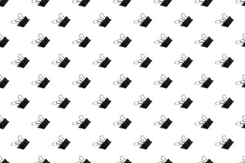 Clip stationery on a white background. Pattern Stock Photos