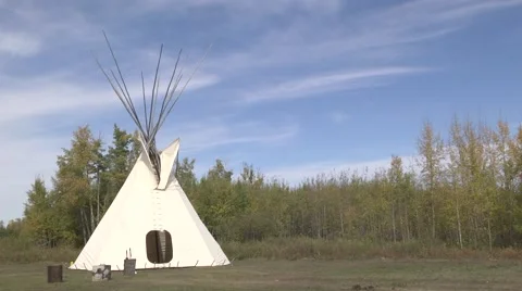 Clip of a TeePee in a field. Suitable for background use. 動画素材 64570481
