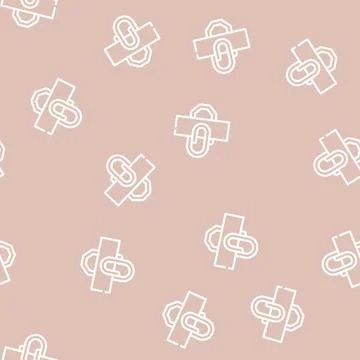 Clip tool stationery line vector seamless pattern Stock Illustration