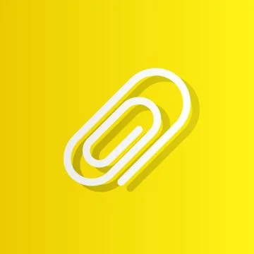 Clip white icon with shadow Stock Illustration