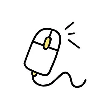 The clipart doodle computer mouse. illustration in line style. Stock Illustration