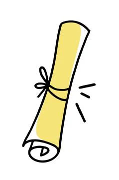 The clipart doodle scroll. Vector illustration in line Stock Illustration