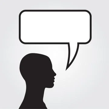 Clipart of man with speech bubble. vector Illustrazione stock