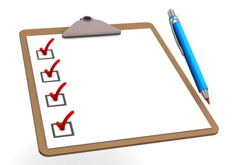 Clipboard 3d check Stock Illustration