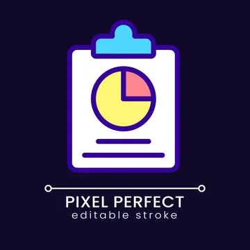 Clipboard and chart pixel perfect RGB color icon for dark theme 스톡 일러스트