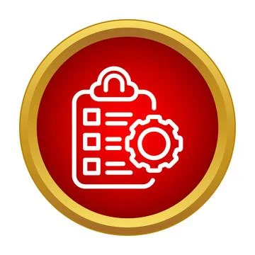 Clipboard and gear icon for task management settings イラスト素材