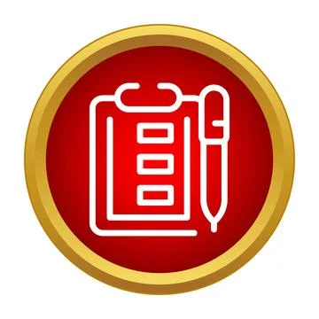 Clipboard and pen icon for task management Stock Illustration