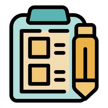 Clipboard and pencil representing test taking and evaluation Stock Illustration