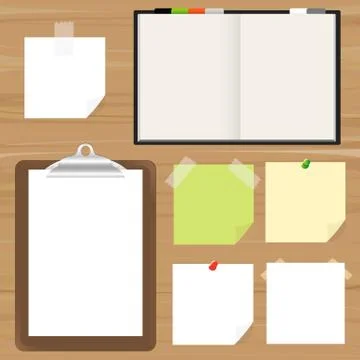 Clipboard and reminder note Illustrazione stock