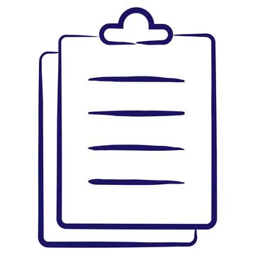 Clipboard and stapled stack of paper documents for writing Illustrazione stock